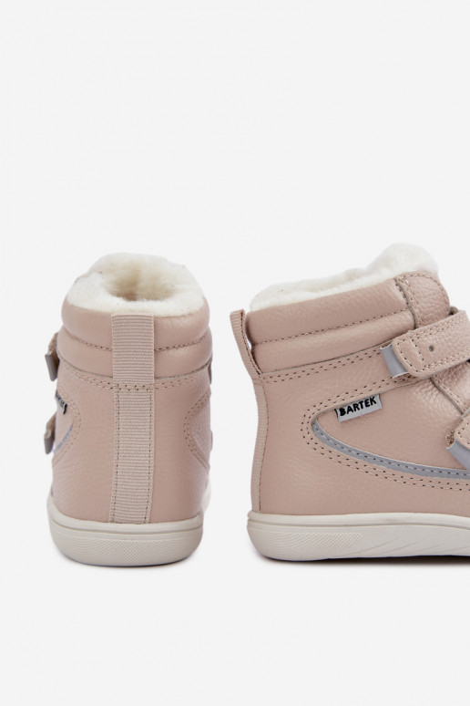 Stivali da neve in pelle per bambini Barefoot Bartek 8401454 colore sabbia