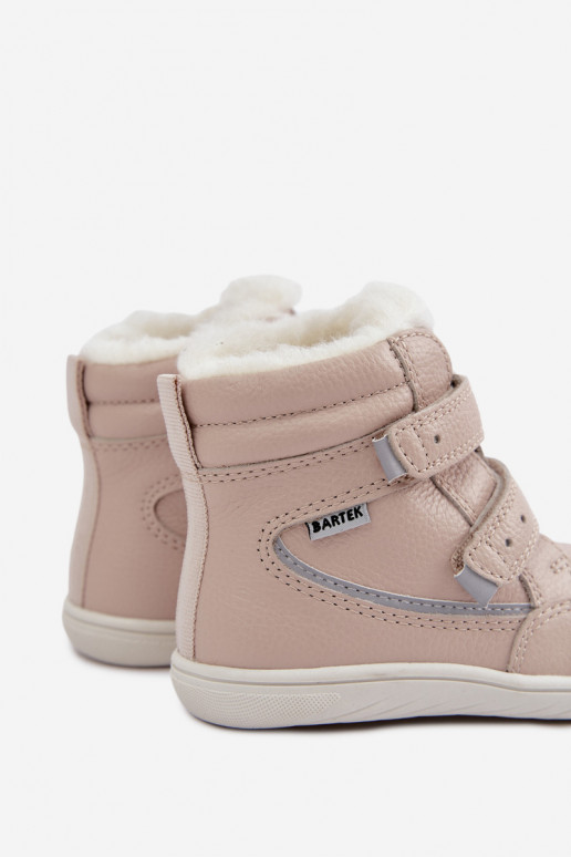 Stivali da neve in pelle per bambini Barefoot Bartek 8401454 colore sabbia