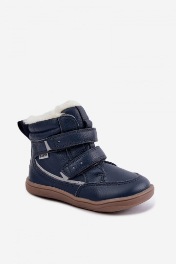 Stivali da neve in pelle per bambini Barefoot Bartek 8401456 blu scuro