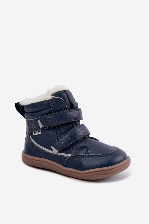 Stivali da neve in pelle per bambini Barefoot Bartek 8401456 blu scuro