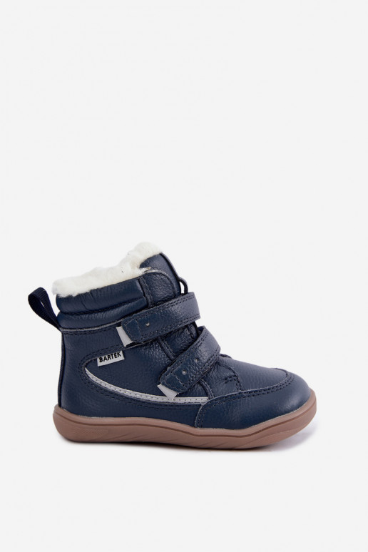 Stivali da neve in pelle per bambini Barefoot Bartek 8401456 blu scuro