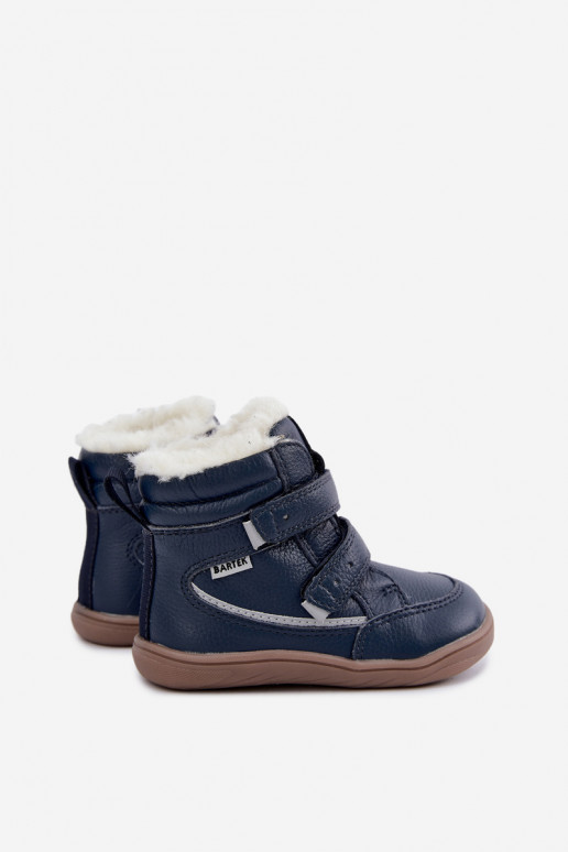 Stivali da neve in pelle per bambini Barefoot Bartek 8401456 blu scuro