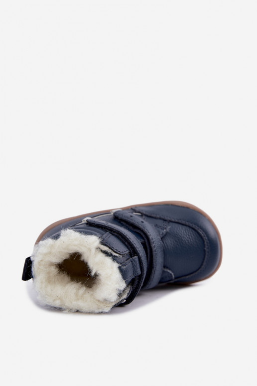 Stivali da neve in pelle per bambini Barefoot Bartek 8401456 blu scuro