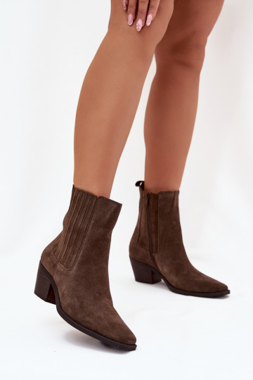 Stivaletti in suede sintetico con isolamento interno, in khaki Arelia