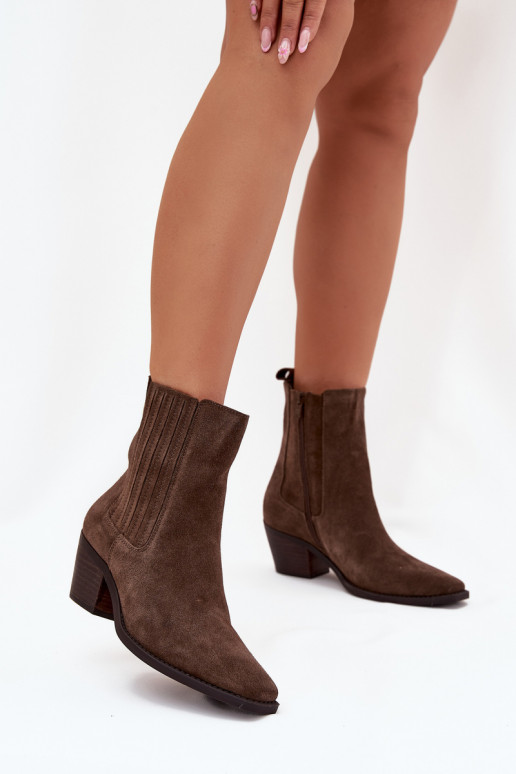 Stivaletti in suede sintetico con isolamento interno, in khaki Arelia