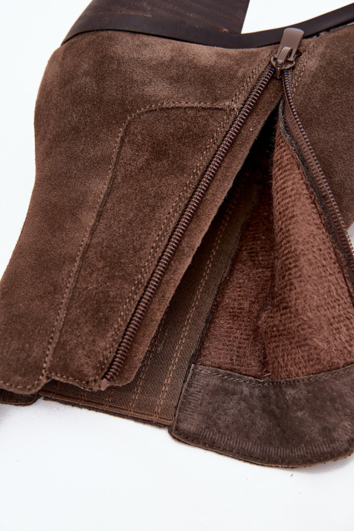 Stivaletti in suede sintetico con isolamento interno, in khaki Arelia