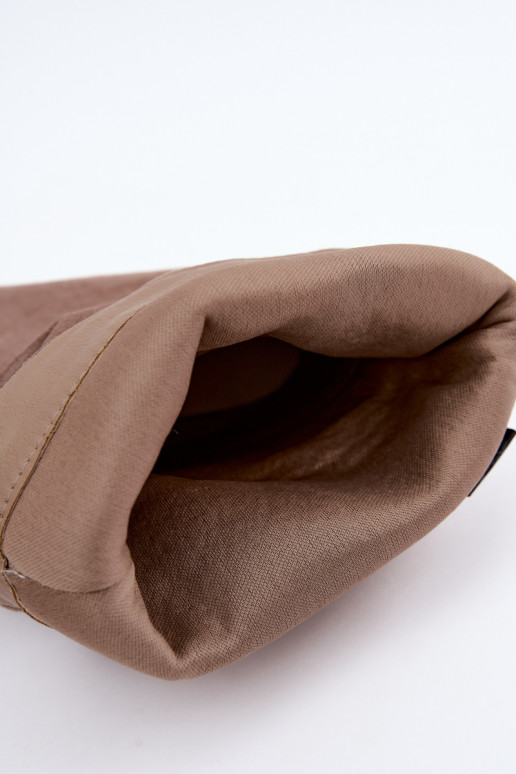 Stivaletti da donna arricciati con tacco a blocco color sabbia Cazela