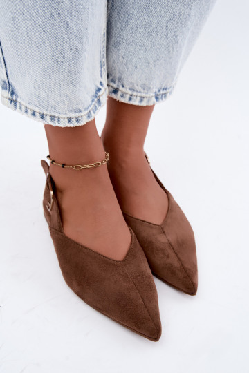 Ballerine da donna con fibbie color marrone Tanelia