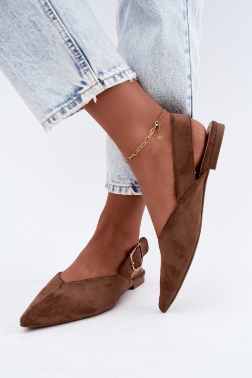 Ballerine da donna con fibbie color marrone Tanelia