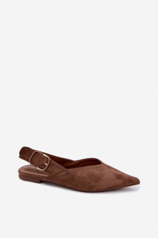 Ballerine da donna con fibbie color marrone Tanelia
