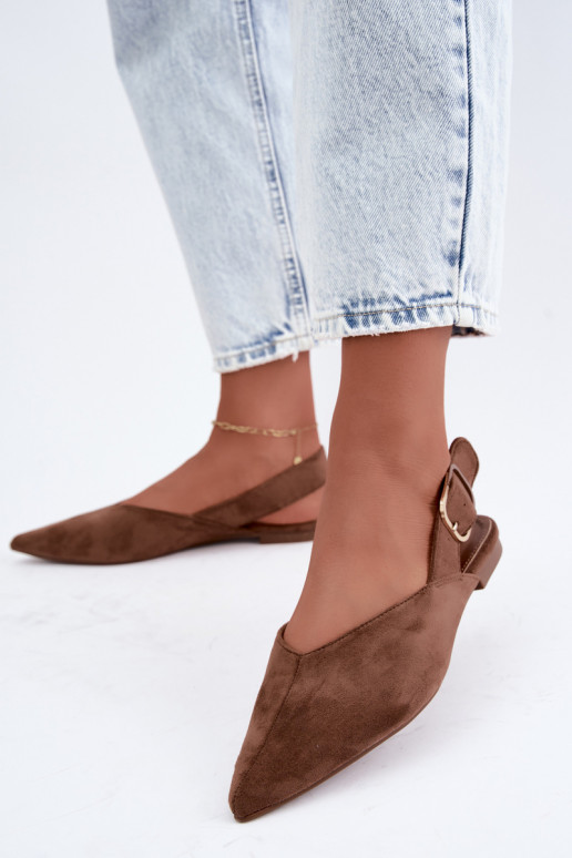Ballerine da donna con fibbie color marrone Tanelia