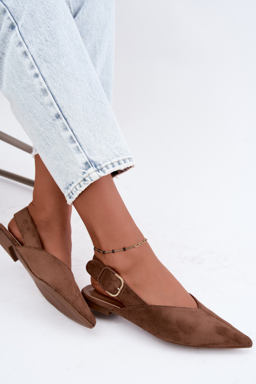 Ballerine da donna con fibbie color marrone Tanelia