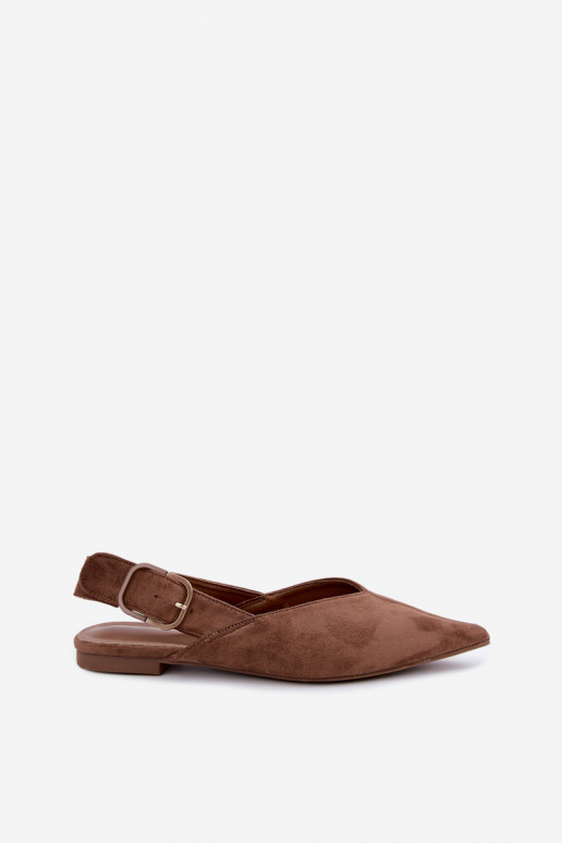 Ballerine da donna con fibbie color marrone Tanelia
