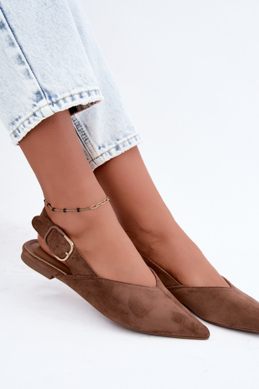 Ballerine da donna con fibbie color marrone Tanelia