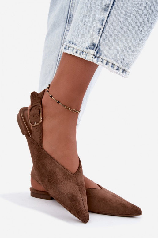 Ballerine da donna con fibbie color marrone Tanelia