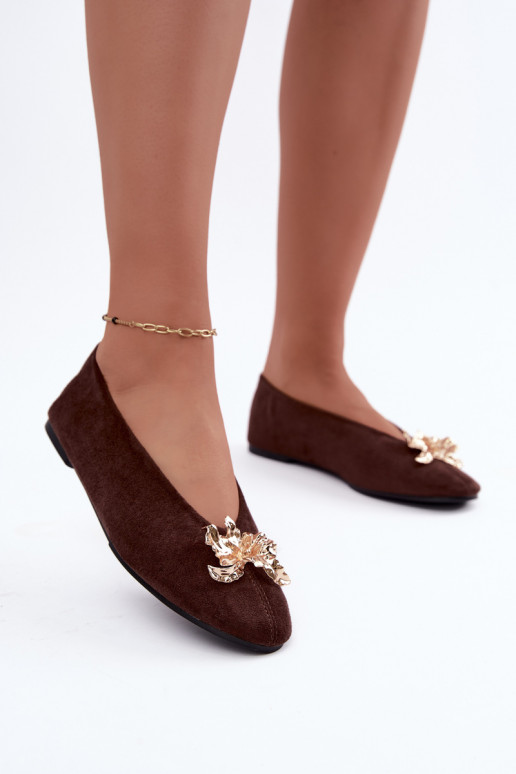 Ballerine con decorazioni in colore cioccolato Briellea