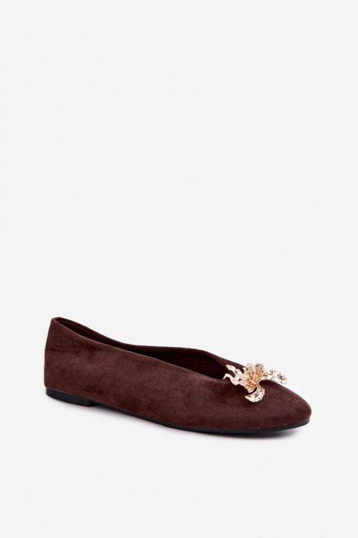 Ballerine con decorazioni in colore cioccolato Briellea