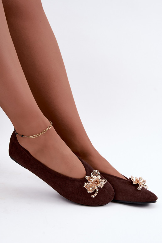 Ballerine con decorazioni in colore cioccolato Briellea