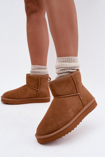 Stivali da neve caldi in suede sintetico con pelliccia all'interno in marrone Amandine 2