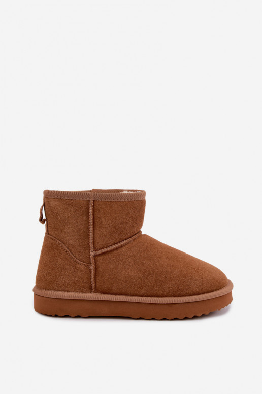 Stivali da neve caldi in suede sintetico con pelliccia all'interno in marrone Amandine