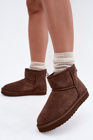Stivali da neve caldi in suede sintetico con pelliccia all'interno in bordeaux Amandine 2