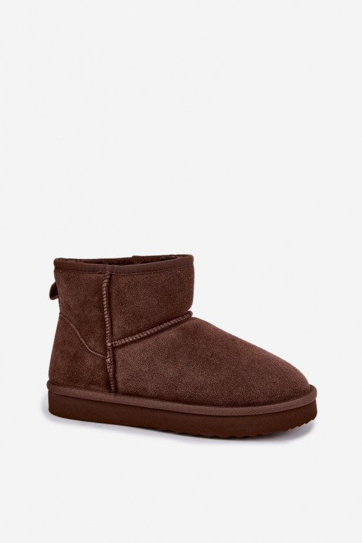 Stivali da neve caldi in suede sintetico con pelliccia all'interno in bordeaux Amandine