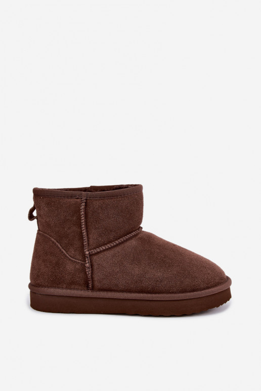 Stivali da neve caldi in suede sintetico con pelliccia all'interno in bordeaux Amandine