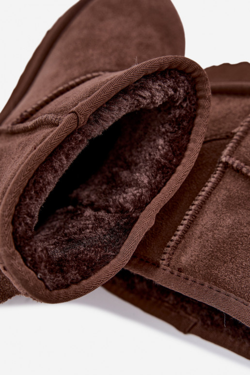 Stivali da neve caldi in suede sintetico con pelliccia all'interno in bordeaux Amandine