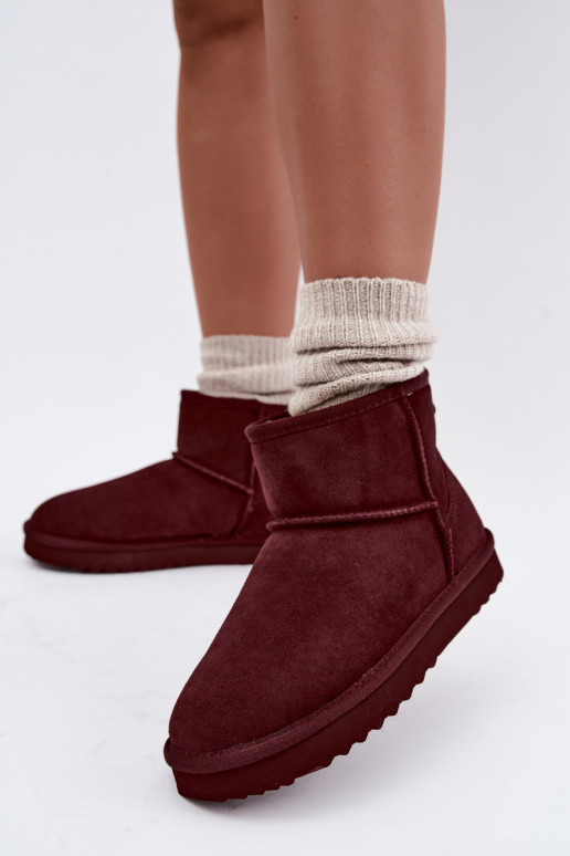 Stivali da neve caldi in suede sintetico con pelliccia all'interno in nero Amandine