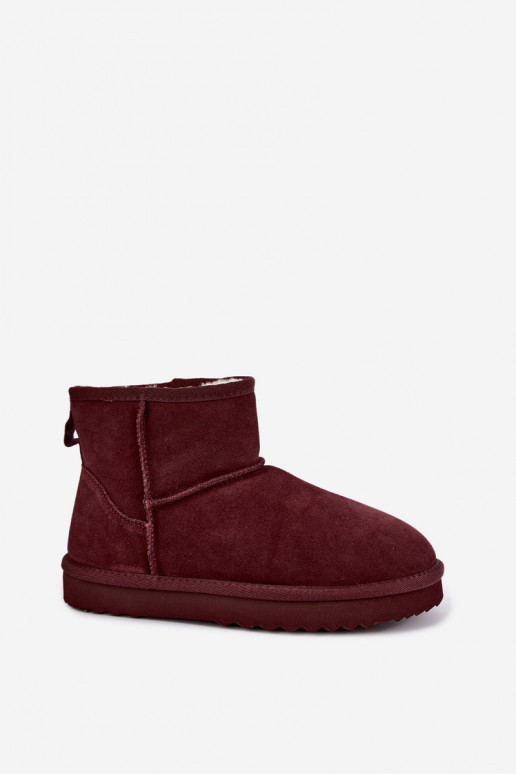 Stivali da neve caldi in suede sintetico con pelliccia all'interno in nero Amandine