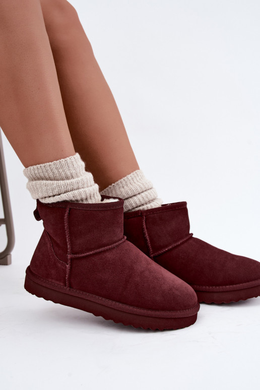Stivali da neve caldi in suede sintetico con pelliccia all'interno in nero Amandine