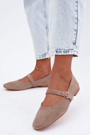 Ballerine stile Mary Jane color sabbia Nolenne