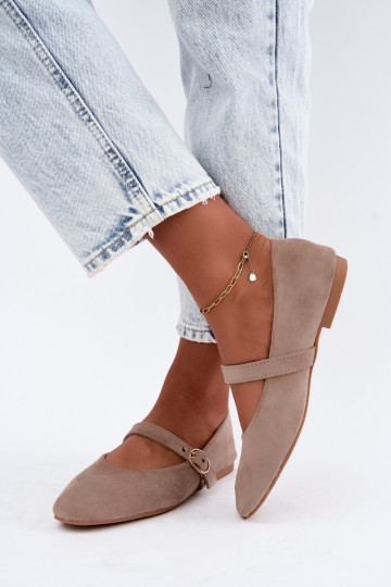 Ballerine stile Mary Jane color sabbia Nolenne 2