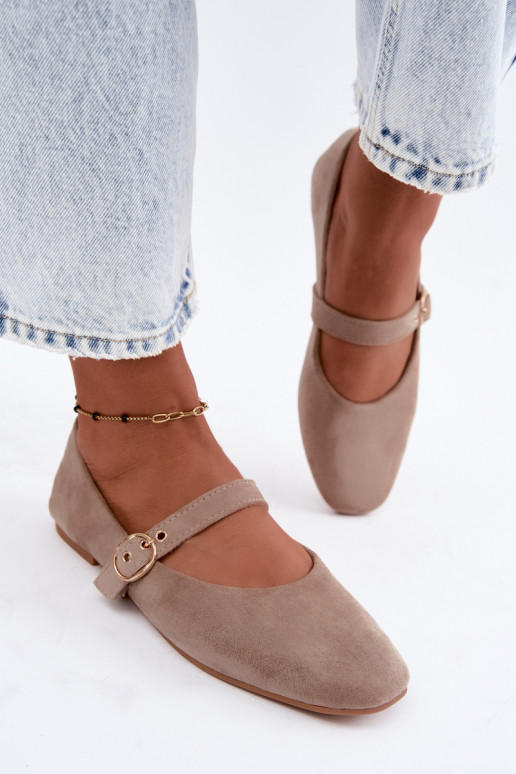 Ballerine stile Mary Jane color sabbia Nolenne