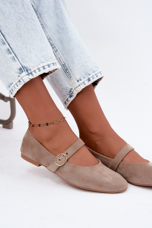 Ballerine stile Mary Jane color sabbia Nolenne