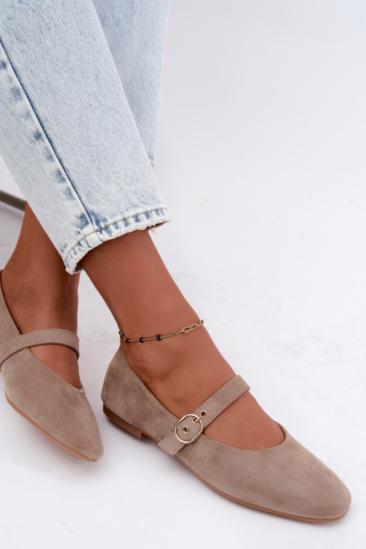 Ballerine stile Mary Jane color sabbia Nolenne