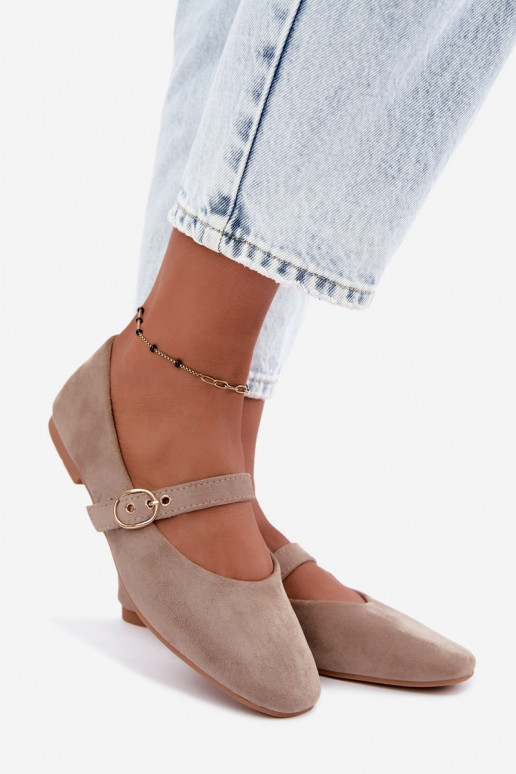 Ballerine stile Mary Jane color sabbia Nolenne