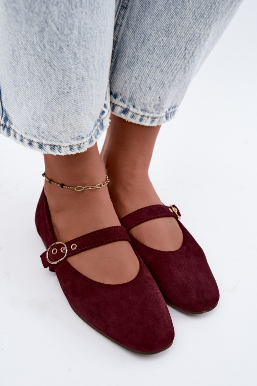 Ballerine stile Mary Jane color bordeaux Nolenne