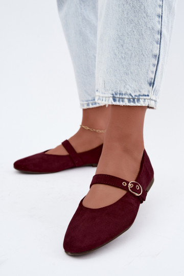 Ballerine stile Mary Jane color bordeaux Nolenne 2
