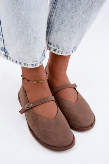 Ballerine tipo barefoot con cinturini color argilla Rhoselle