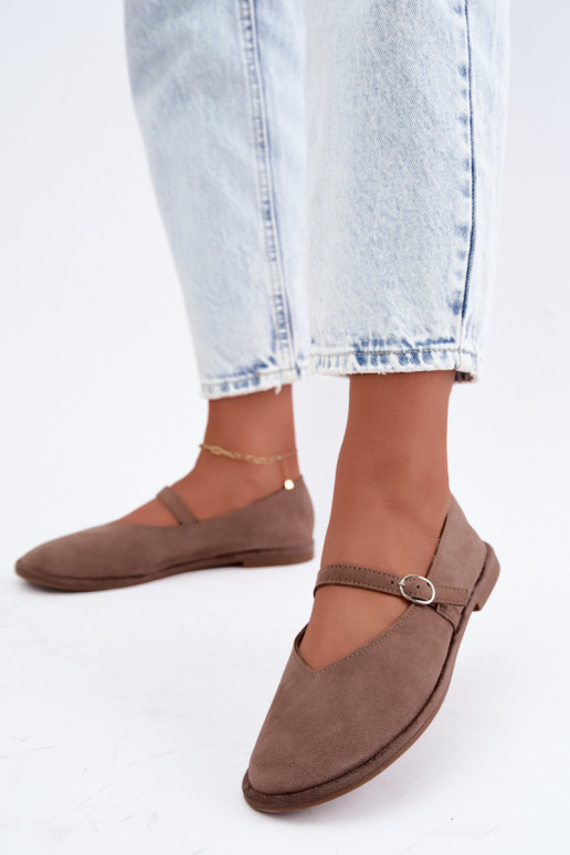 Ballerine tipo barefoot con cinturini color argilla Rhoselle