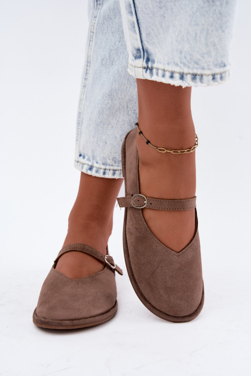 Ballerine tipo barefoot con cinturini color argilla Rhoselle