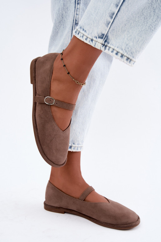 Ballerine tipo barefoot con cinturini color argilla Rhoselle