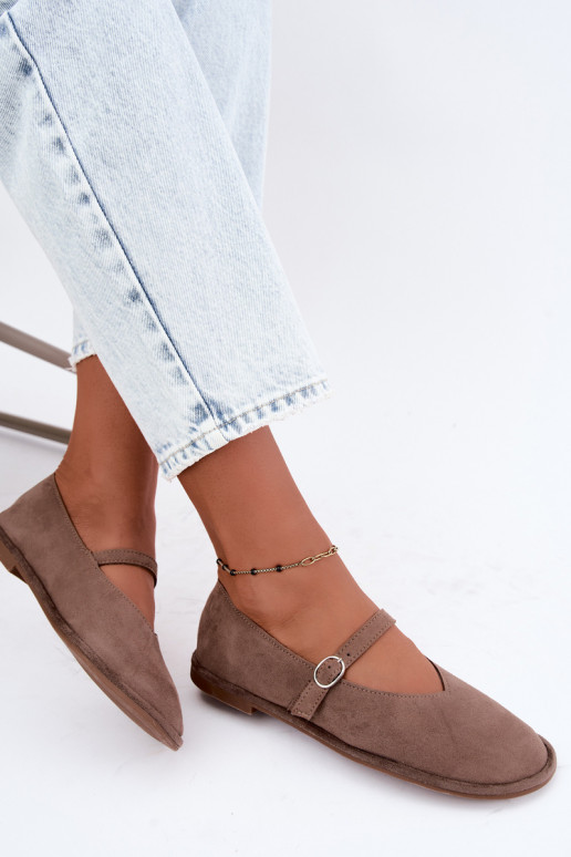 Ballerine tipo barefoot con cinturini color argilla Rhoselle
