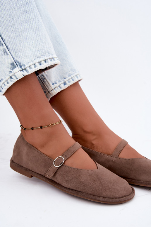 Ballerine tipo barefoot con cinturini color argilla Rhoselle