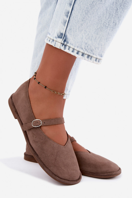 Ballerine tipo barefoot con cinturini color argilla Rhoselle