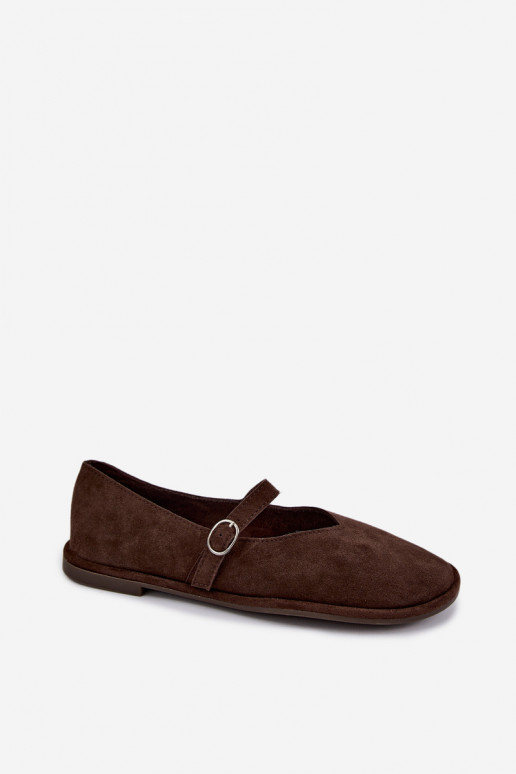 Ballerine tipo barefoot con cinturini color cioccolato Rhoselle