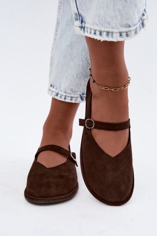 Ballerine tipo barefoot con cinturini color cioccolato Rhoselle