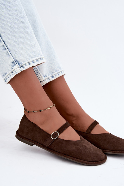 Ballerine tipo barefoot con cinturini color cioccolato Rhoselle