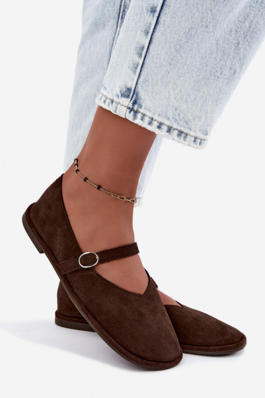 Ballerine tipo barefoot con cinturini color cioccolato Rhoselle
